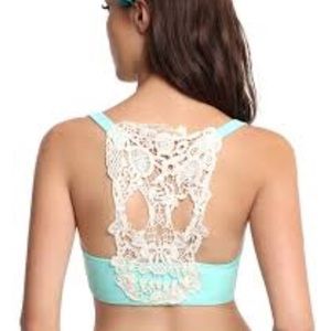 NWT Mint Skull Crochet Swim Top & Bottom